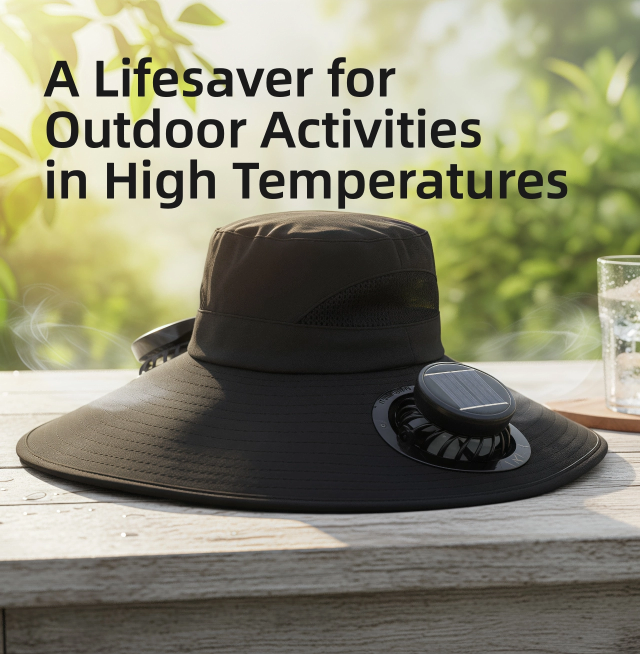 BELLAN solar-powered fan hat — 3-speed built-in fan, solar panel & USB charging with UV protection for outdoor use in South Africa